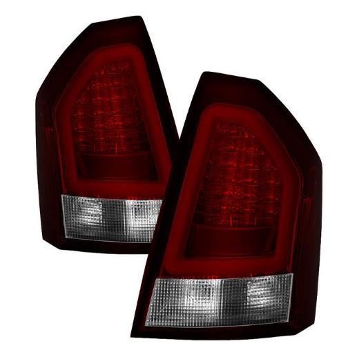 Spyder Red Clear LED Tail Light Set 05-07 Chrysler 300C